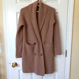 J. CREW  Womens Brown Wool Cashmere nylon button knit cardigan size XXS